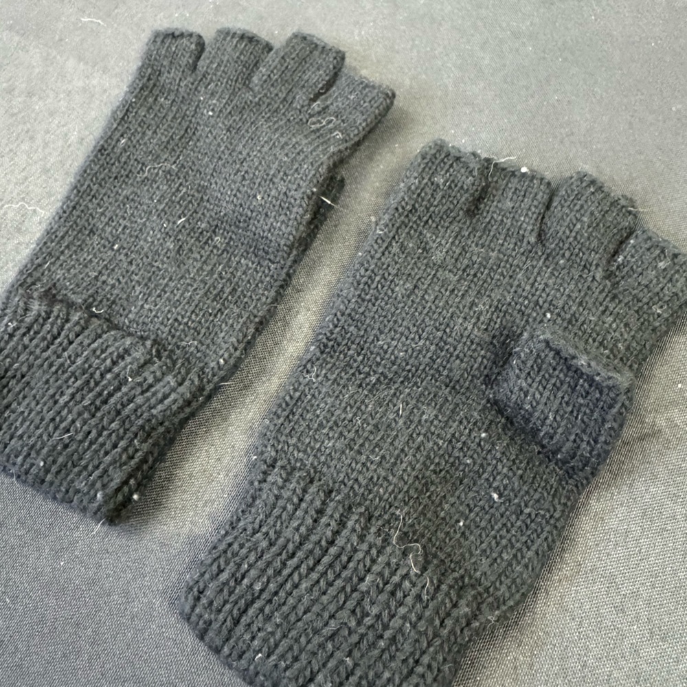 Unisex Warm Fingerless Winter Gloves- Black